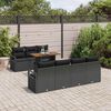 vidaXL Set Divano da Giardino con cuscino 8 pcs Nero e Marrone