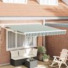 vidaXL Tenda da Sole Verde e Bianco 300 x 250 x 165 cm Poliestere