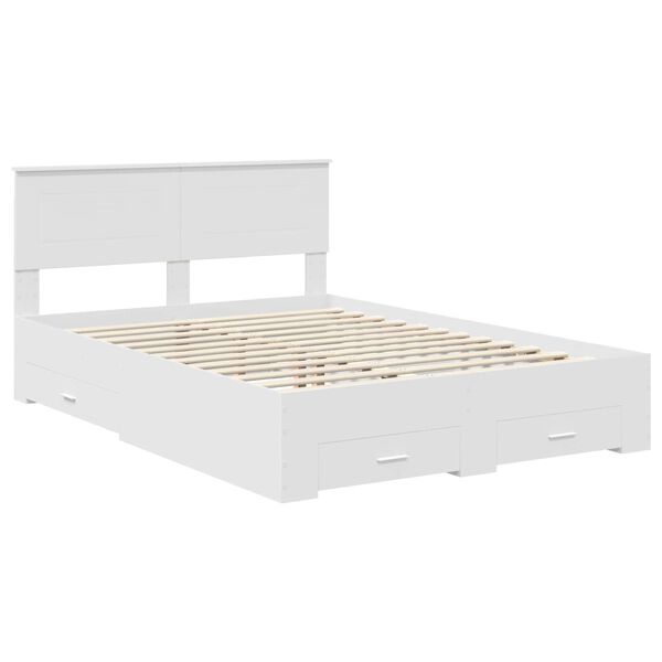 vidaXL Struttura del letto Bianco 160 x 200 cm Legno multistrato