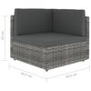 vidaXL Set Divani da Giardino 9 pz con Cuscini in Polyrattan Grigio