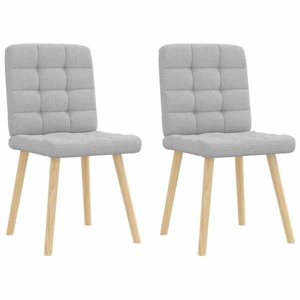 vidaXL Sedie da Pranzo 2 pz Grigio Nuvola in Tessuto