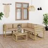 vidaXL Set Divani da Giardino 6 pz con Cuscini Beige