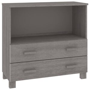 vidaXL Credenza HAMAR Grigio Chiaro 85x35x80 cm Legno Massello di Pino