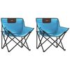 vidaXL Sedie da Campeggio con Tasca Pieghevoli 2 pz Blu Brillante