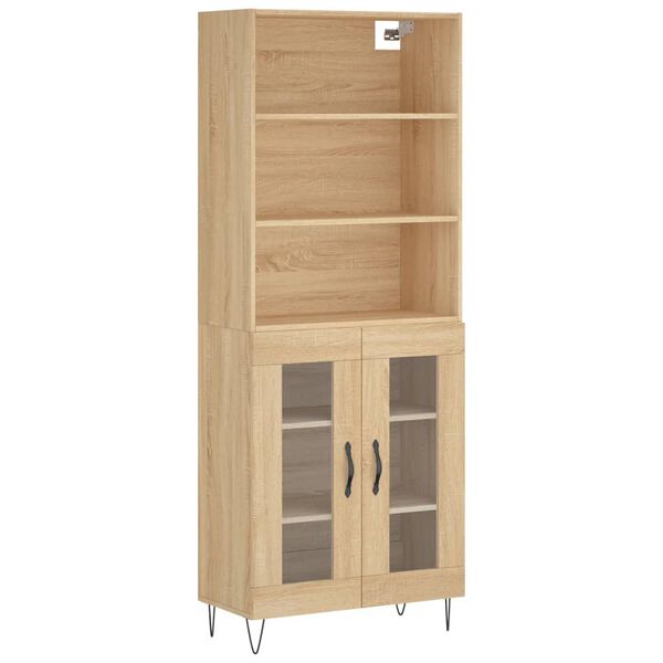 vidaXL Credenza Rovere Sonoma 69,5x34x180 cm in Legno Multistrato