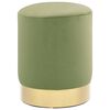 vidaXL Sgabello Verde Senape e Oro in Velluto 28 x 36 cm