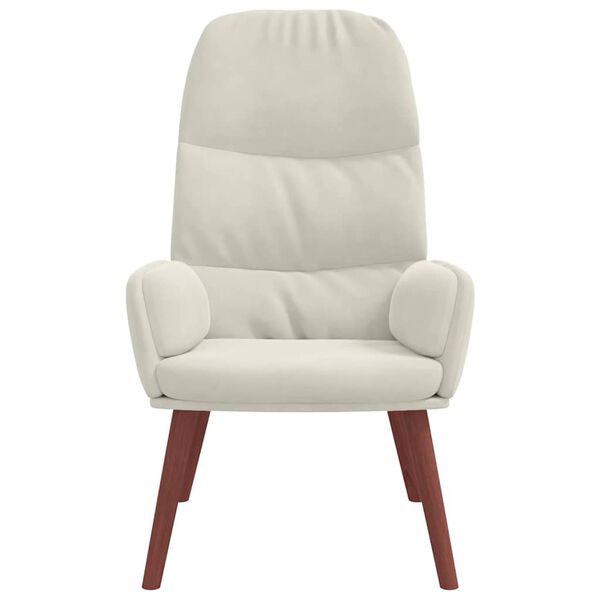 vidaXL Sedia Relax Bianco Crema Velluto