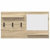 vidaXL Appendiabiti a muro con specchio Rovere Sonoma 90 x 10 x 50 cm