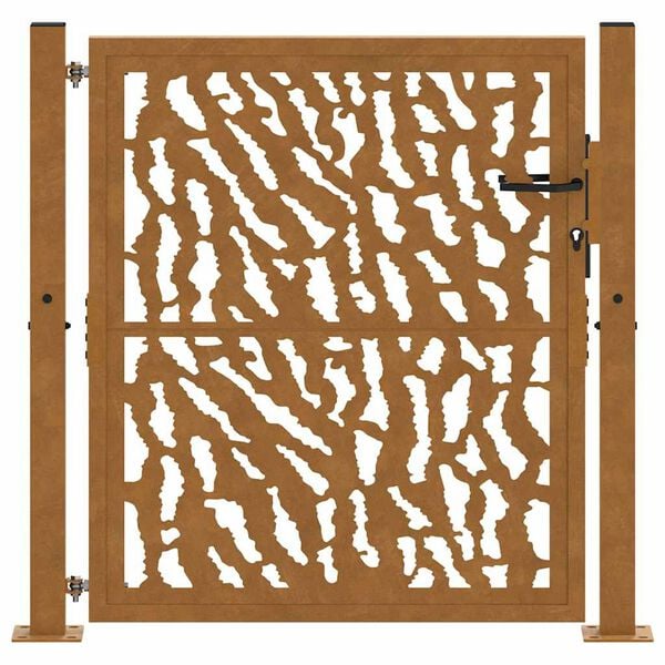 vidaXL Cancello da giardino 100x100 cm in acciaio corten con design a traccia