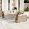 vidaXL Set Divano da Giardino 8 pz con Cuscini Beige in Polyrattan