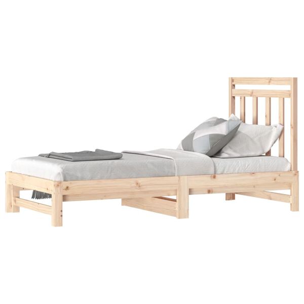 vidaXL Dormeuse Estraibile 2x(90x190) cm Legno Massello di Pino