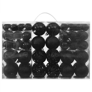 vidaXL Set Palline di Natale 100 pz Nero
