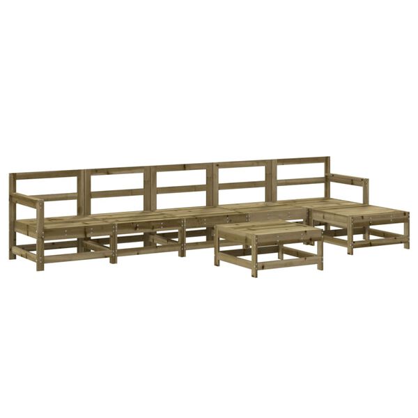 vidaXL Set Salotto da Giardino 7 pz in Legno Impregnato di Pino