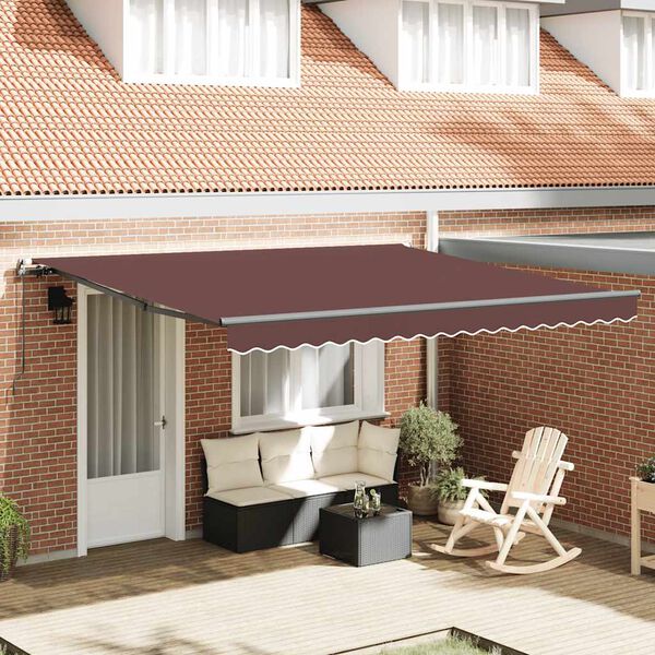 vidaXL Tenda Sole Retrattile Manuale 400x300 cm Marrone