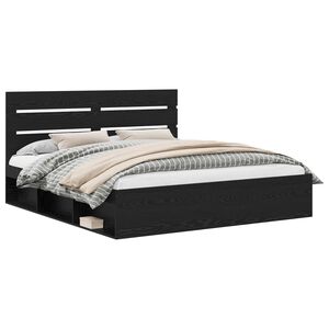 vidaXL Struttura del letto Nero 200 x 200 cm Pino massello