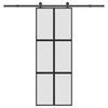 vidaXL Porta Scorrevole Ferramenta 76x205 cm Vetro Temperato Alluminio