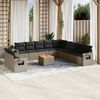 vidaXL Set Divani da Giardino 12 pz con Cuscini Grigio in Polyrattan
