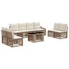 vidaXL Set Divano da Giardino 9 pz Beige e Bianco Crema polyrattan