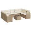 vidaXL Set Divano da Giardino 10 pz con Cuscini Beige in Polyrattan