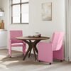 vidaXL Sedie da Pranzo con Ruote 2 pcs Rosa 57 x 66 x 94 cm Tessuto