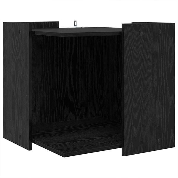 vidaXL Rifugio per lettiera per gatti Rovere nero 53 x 53 x 51 cm
