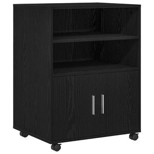 vidaXL Armadietto Rovere Nero 60 x 48 x 74.5 cm Con ruote