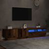 vidaXL Mobile Porta TV con LED Legno Antico 200x35x40 cm Truciolato
