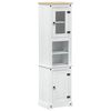vidaXL Mobile da Bagno Bianco 50 x 40 x 185 cm Pino massello