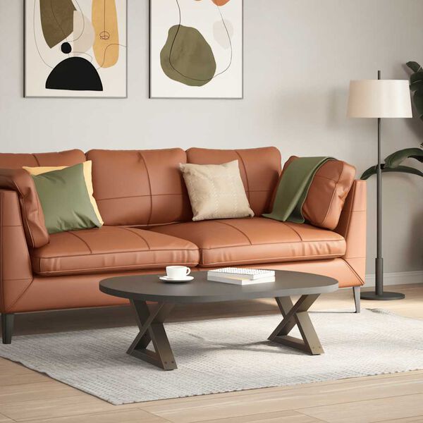 vidaXL Gambe per Tavolino da Caff&egrave; 2 pz in Acciaio Naturale 50x(30-31,3) cm Acciaio