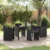 vidaXL Set da Pranzo per Giardino 5 pcs Nero polyrattan