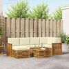 vidaXL Set divani 7 pcs Naturale e Crema Legno di Acacia Massello