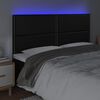 vidaXL Testiera a LED Nera 200x5x118/128cm in Similpelle
