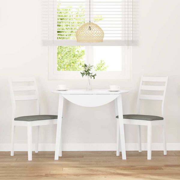 vidaXL Sedie da Pranzo con Cuscini 2 pz Bianco Legno Massello di Hevea