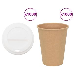 vidaXL Tazze da Caff&egrave; in Carta con Coperchi 1000 pz 12oz 300 ml