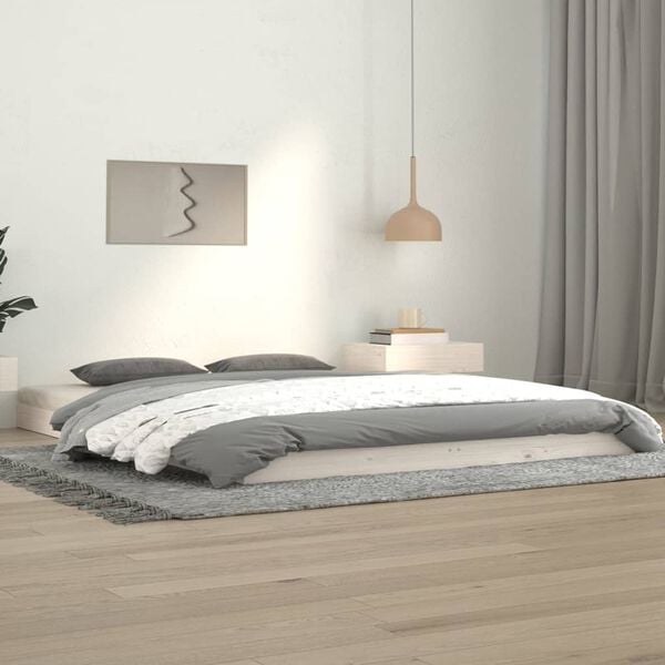 vidaXL Letto senza Materasso Bianco 140x190 cm Legno Massello di Pino