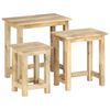 vidaXL Tavolini Impilabili 3 pz in Legno Massello di Mango