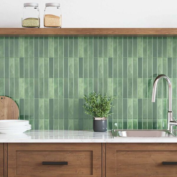 vidaXL Piastrella Rettangolare 10 pcs Verde Scuro 29 x 23 x 0,08 cm