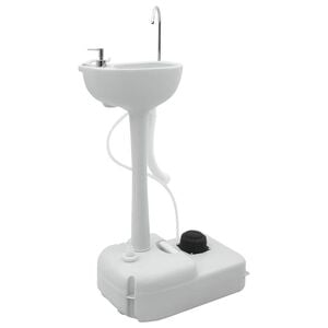 vidaXL Lavandino portatile da campeggio Grigio 50,5 x 33 x 103 cm