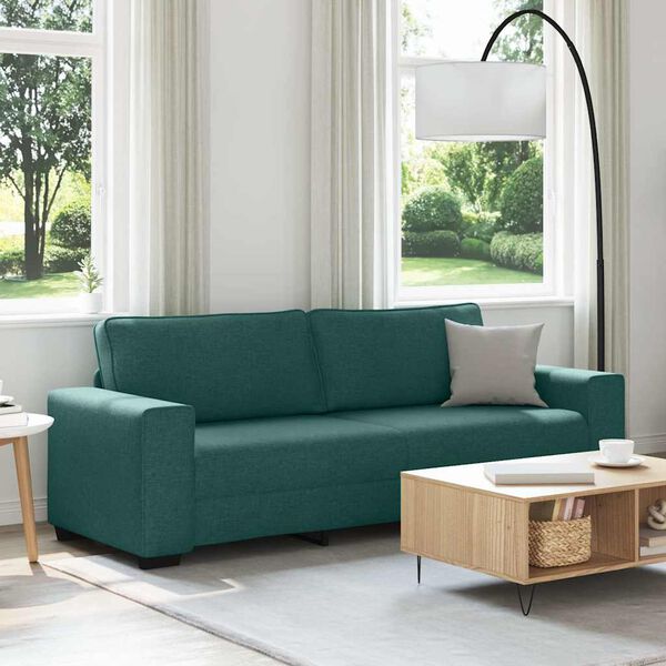 vidaXL Divano a 3 Posti Verde Scuro 220x77x82 cm in Tessuto