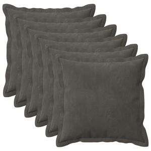 vidaXL Federa 6 pcs HOUTEN Grigio Scuro 30 x 30 cm Velluto