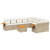 vidaXL Set Divano da Giardino 10 pz con Cuscini Beige in Polyrattan