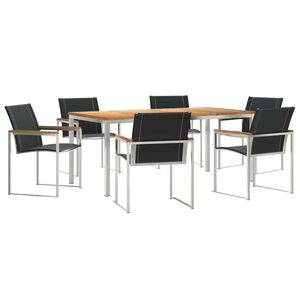 vidaXL Set da Pranzo per Giardino 7 pcs Legno di Acacia Massello