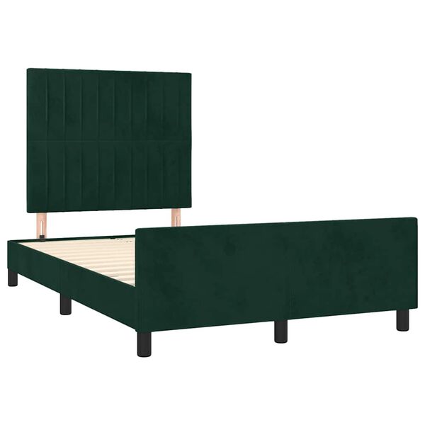 vidaXL Giroletto senza Materasso Verde Scuro 120x190 cm Velluto