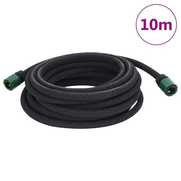 vidaXL Tubo di Irrigazione da Giardino Nero 0,6" 10 m in Gomma