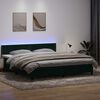 vidaXL Letto a Molle con Materasso e LED Verde Scuro 200x210 cm Velluto