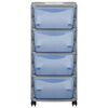 vidaXL Cassettiera con Ruote 36x40x80 cm Grigio e Blu