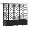 vidaXL Letto Rialzato con Griglia e Tetto Nero 202 x 40 x 136 cm PP