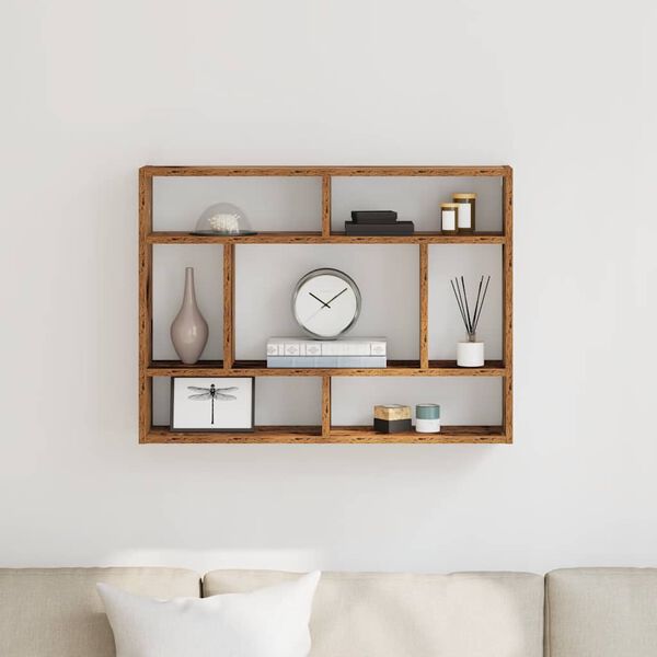 vidaXL Mensola a Muro Legno Antico 75x16x55 cm in Legno Multistrato