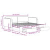 vidaXL Divano Letto Estraibile con Cassetti Nero 100x200 cm in Tessuto