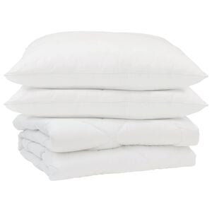 vidaXL Duvet Estivo con cuscino 3 pcs Bianco Microfibra